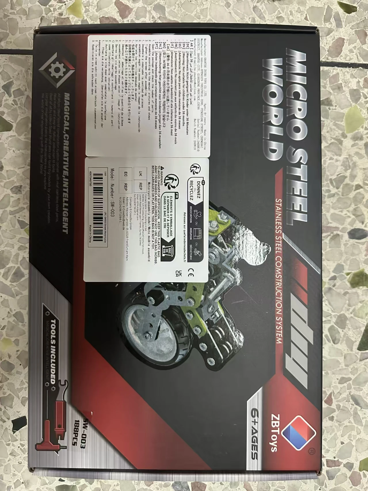 6-jähriges Motorradmodell-Montagespielzeug für Jungen und Mädchen aus Metall, mit Schrauben zum Zerlegen und Zusammenbauen als Gebäude