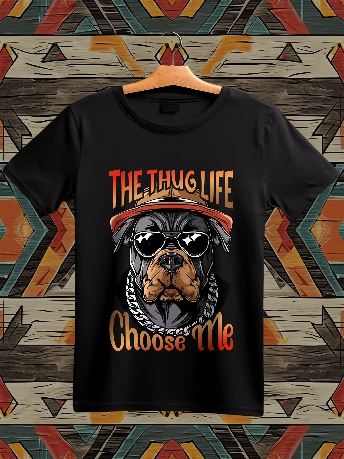 

1 Piece of the Thug Life Choose-Me Humorous Graphic Short-Sleeve T-Shirt as a Thoughtful Holiday and Birthday Gift for Mom and Dad, Street Fashion, Ultra-Soft Short-Sleeve Pure Cotton Men's Fashion T-Shirt for Holiday Use