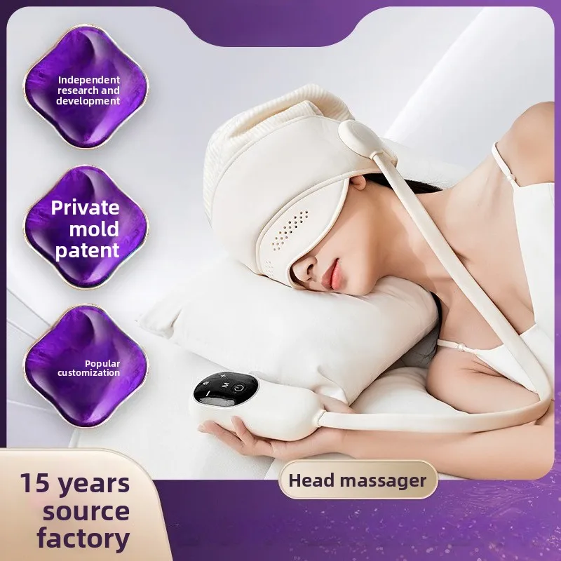 

Electric Airbag Head Massager Hat - Heating Function for Sleep & Home Use, Scalp Relaxation Device