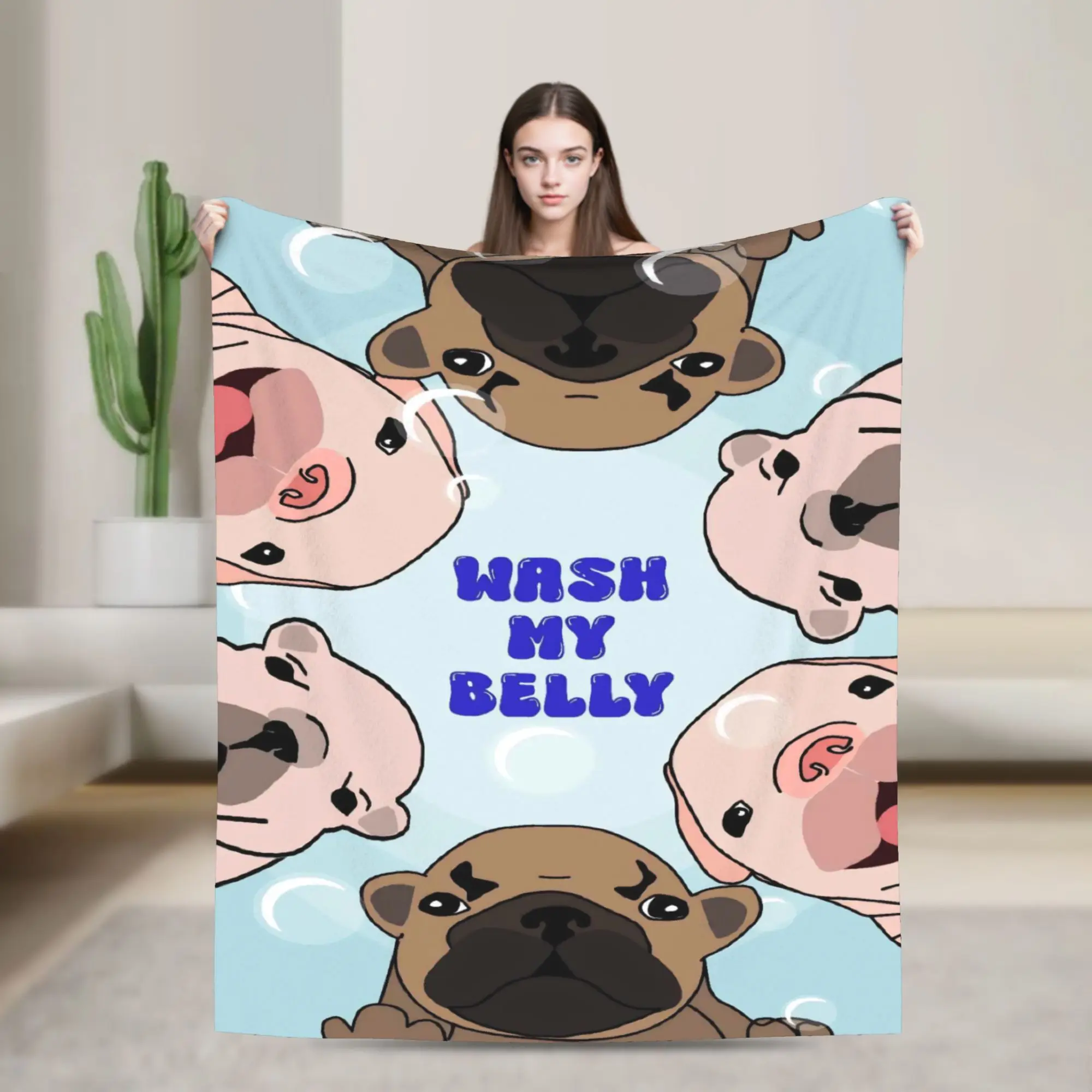 Funny Pibble Meme Wash My Belly  Blankets Lightweight Thin Flannel  Comfortable Throw Blankets Machine Washable