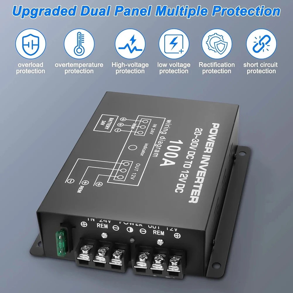 DC 24V To 12V Step-Down Voltage Converter - 100A, 1200W DC Module Adapter Widely Used In Automobiles, Audio Equipment