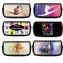 Gymnastics Art Girls Cosmetic Cases Cartoon Kids Pencil Bag Ballet Dancer Beauty Makeup Bag School Supplies Children Pencil Box