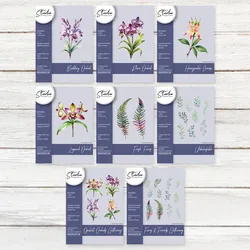 Budding Orchid Flowers Fresh Ferns Sunrise Leaves Metal Cutting Dies Silicone Stamps Scrapbooking Stencil Photo Album Card DIY