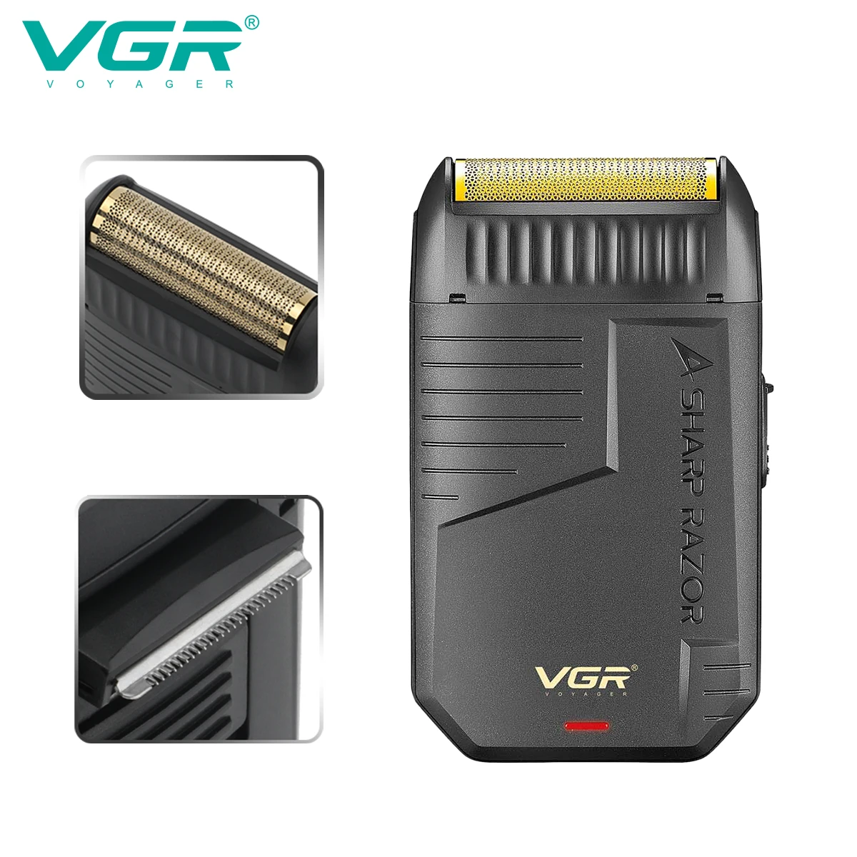 VGR 375 Professional Men's Electric Shaver Waterproof Independent Foil Electric Shaver Convenient Cordless Hair Trimmer