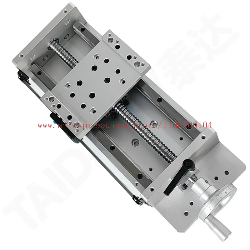 Hand double track linear screw slide table module fine-tuning electronic ruler 0.01mm high-precision workbench