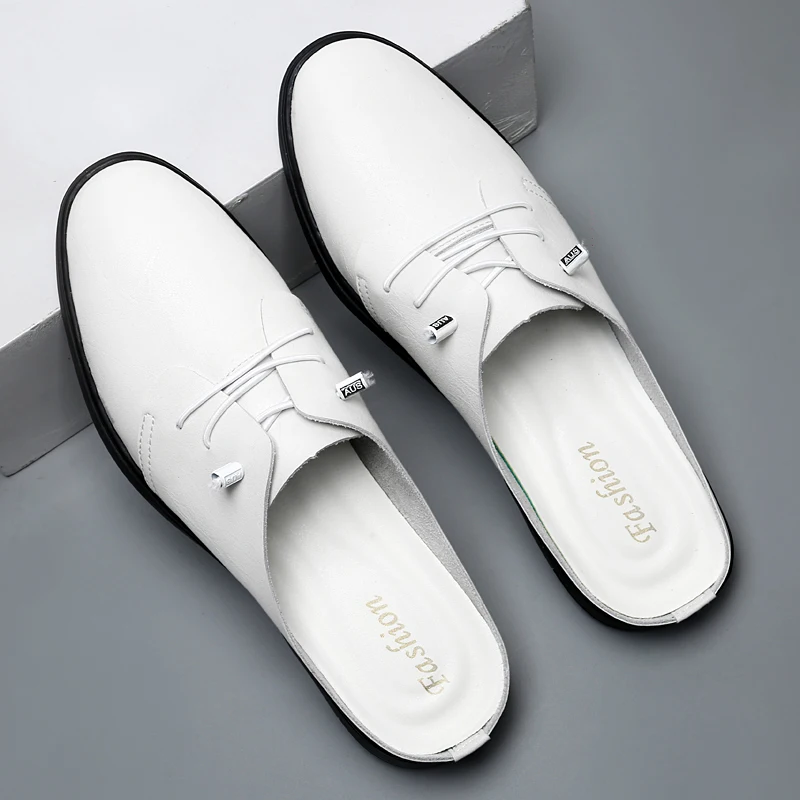 شباشب جلدية للرجال مقاس 37-47، رياضية، كاجوال، شاطئ، أحذية خارجية، بدون كعب، للقيادة، الحفلات، إلخ.