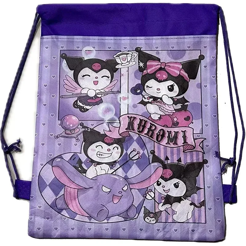 Sanrio Kuromi Non-woven Fabric Drawstring Bag Backpack Kids Favor School Bags Party Supplies