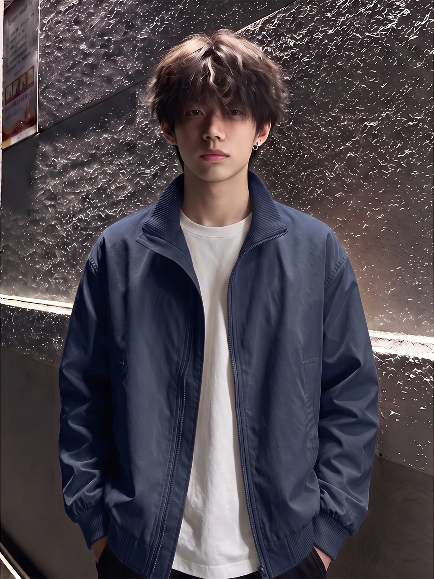 Cleanfit Brown Pilot Jacket Men's Short Style Baseball Coat Standard Fit Polyester Fabric Autumn Season Youth Fashion