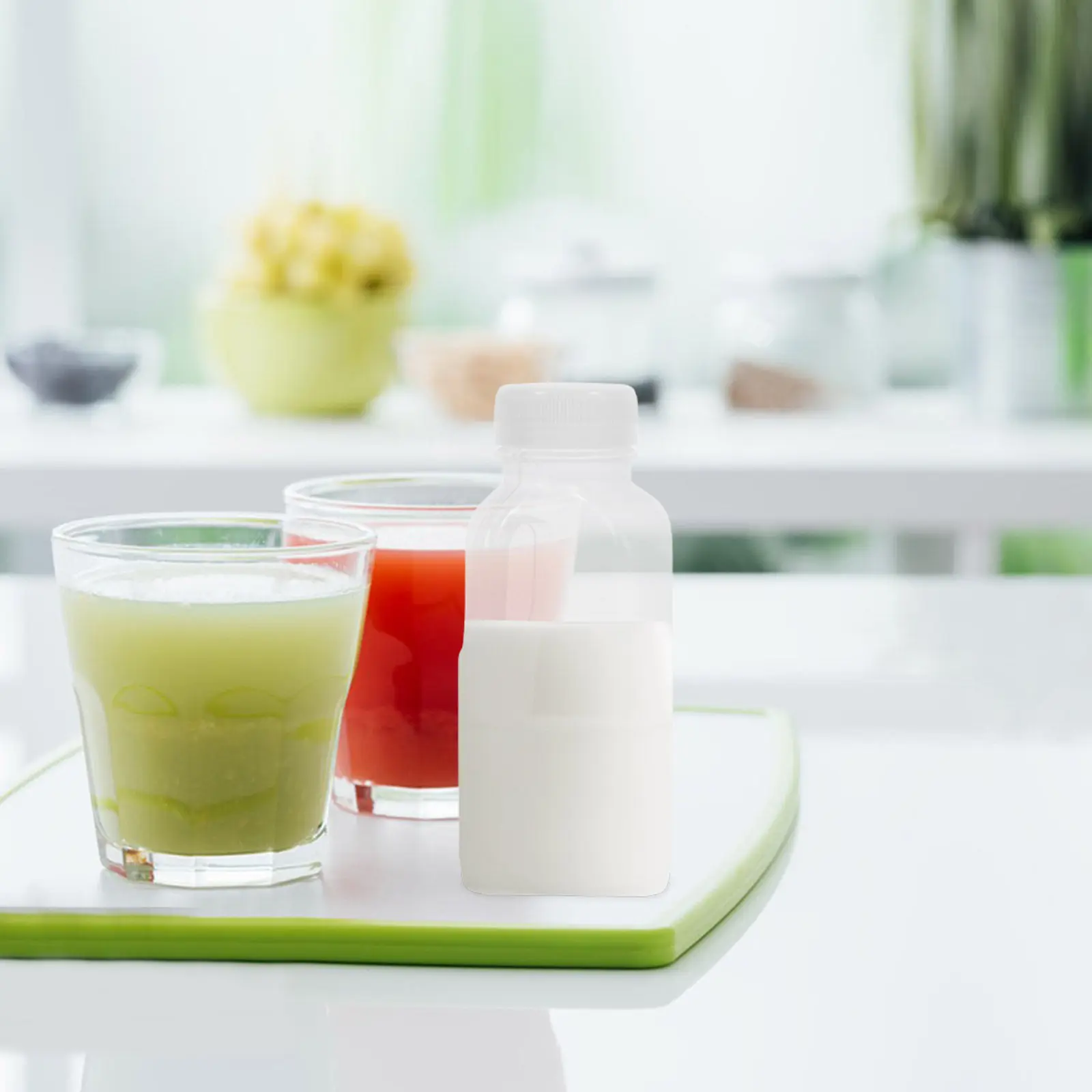 10Pcs 320Ml Portable Juice Bottle with White Cap Creative Handheld Design for Juice Iced Tea Milk Cold Beverages Reusable