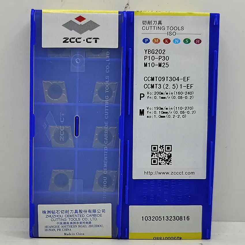 CCMT060202-EF YBG205/CCMT060204-EF YBG205/CCMT060202-EF YBG202/CCMT060204-EF YBG202 ZCC.CT CNC carbide turning inserts 10PCS/BOX