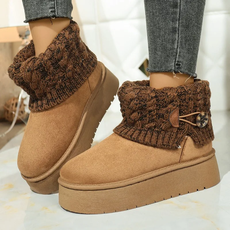 

Women's High-quality Hot-selling Boots Winter Footwear Round Toe Flat Heel Boots Women Fashion 2025 Cotton Boot