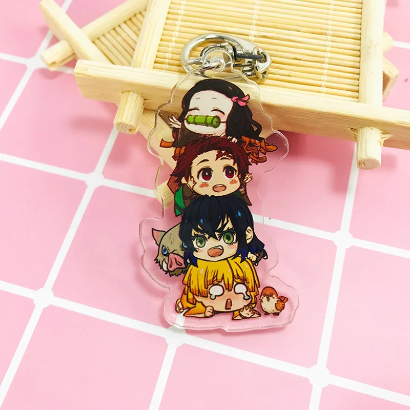Аниме-demon-slayer-фигурка-брелок-милый-kibutsuji-muzan-akaza-kamado-tanjirou-hashibira-inosuke-брелок-для-фанатов-подарок