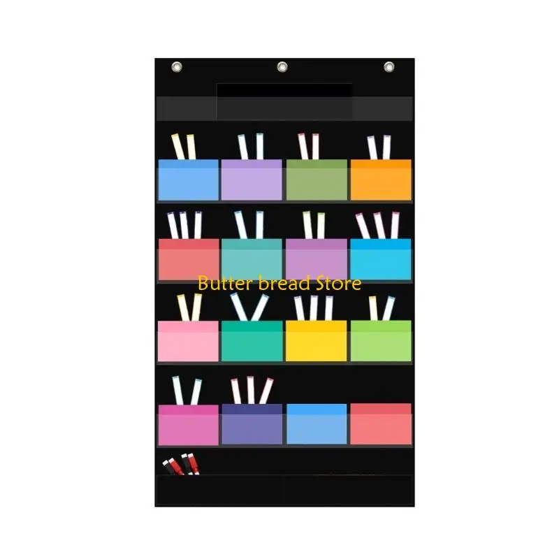 

W89C Monthly Calendar Chart 18 Pocket Daily Chores Chart Hanging Organizers