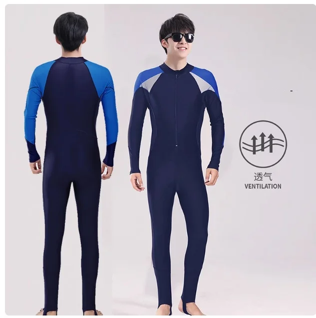 

Men Full Body Outdoor Water Sports Beach Surfing Swim Rash Guard Sun Protection Long Sleeve Quick-Dry Bathing Athletic SwimWear
