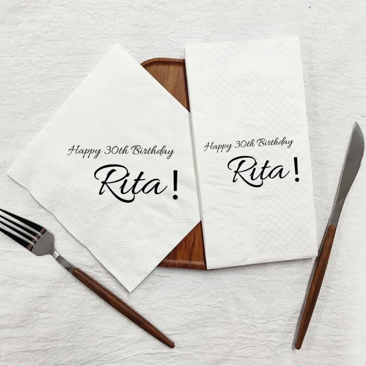 

50pcs Happy 30th Birthday Cocktail Napkins, Personalized Birthday Party Napkins, Custom Birthday Celebration Napkins, Party Supp