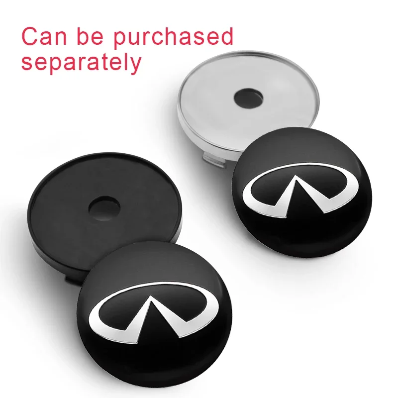 4Pcs 56mm+60mm Car Wheel Center Hub Cap Rim Cover Emblem Stickers For Infiniti G25 G20 EX35 FX45 FX37 Q50 Q30 Q80 Q70 QX70 QX60