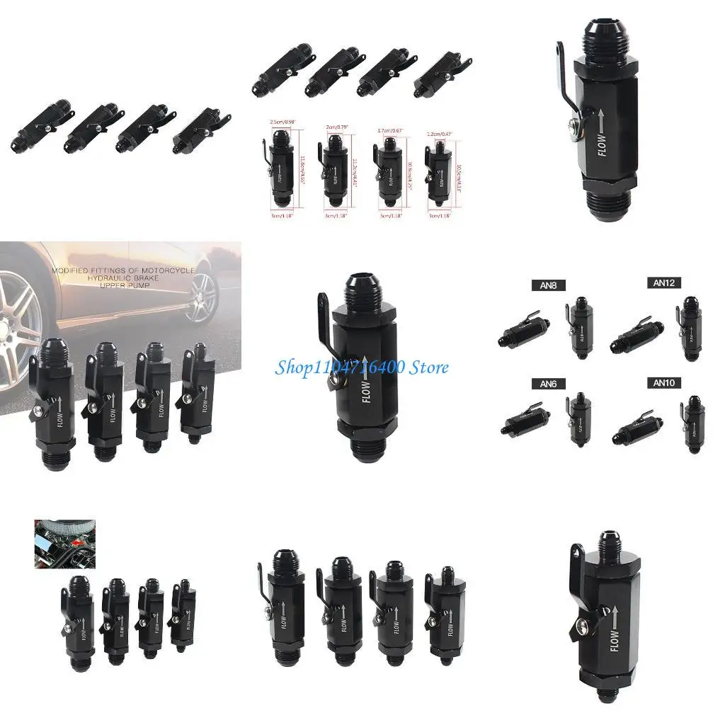 

y1gd Car Aluminum Inline Shut Off for Valve Cut Off for w/ Cable Lever AN6/AN8/A