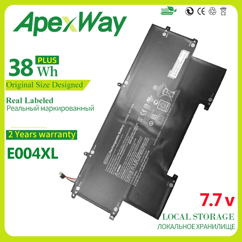 ApexWay 7.7V 38wh New E004XL Laptop Battery For HP EliteBook Folio G1 EO04XL 827927-1B1 828226-005 827927-1C1 HSTNN-I73C