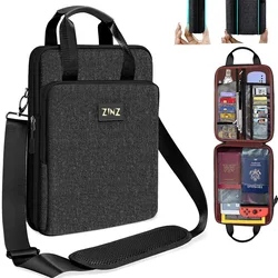 12.9-13 inch Laptop Shoulder Bag with Variable Capacity and Strap, Carry Case for Travel with Valuables & Notebook Compartment