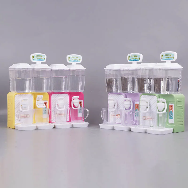 미니 시뮬레이션 워터 디스펜서 모델은 물을 마실 수 있습니다 여름 장난감 크리 에이 티브 음료 기계 놀이 집 인형 집 모델 장식품