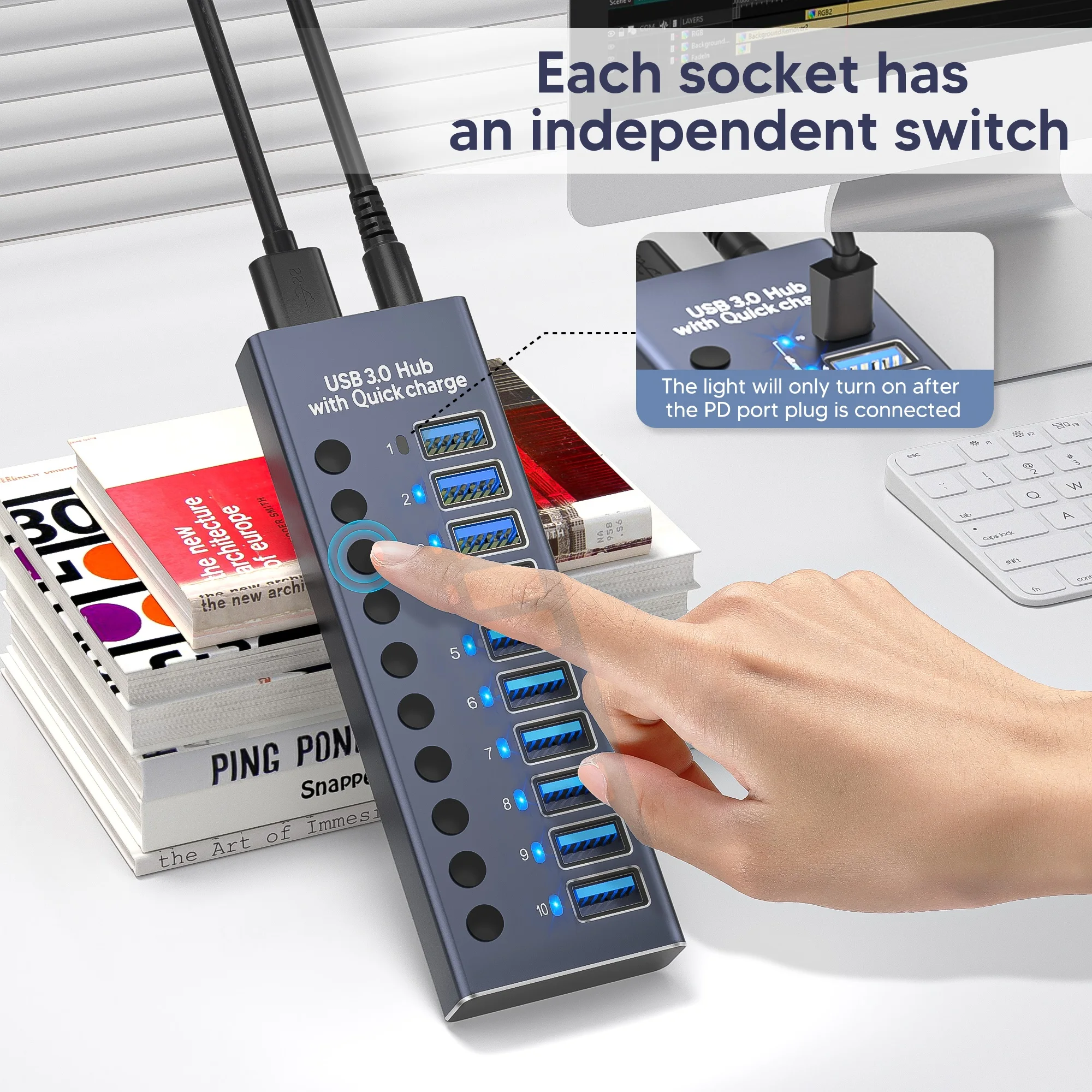 10포트 알루미늄 합금 고속 5Gbps USB 3.0 - Usb Hub 리뷰 및 가격