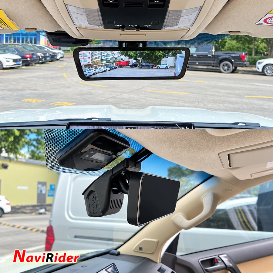For Toyota Prado 2002-2009 Smart AI Streaming Rearview Mirror With Full ADAS, Rear-End Warning Blind Spot Monitoring System