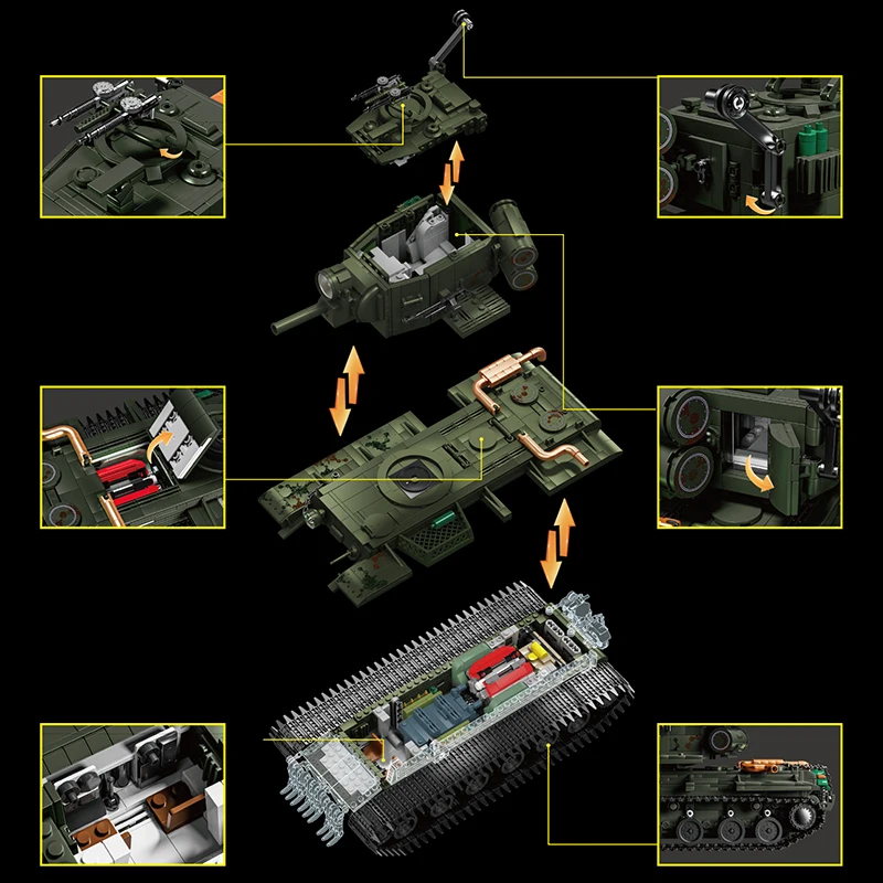 Novo tanque pesado v2 tijolos de construção ww2 militar panzer moc blocos quebra-cabeça brinquedos soldado do exército carros blindados modelo presentes aniversário diy