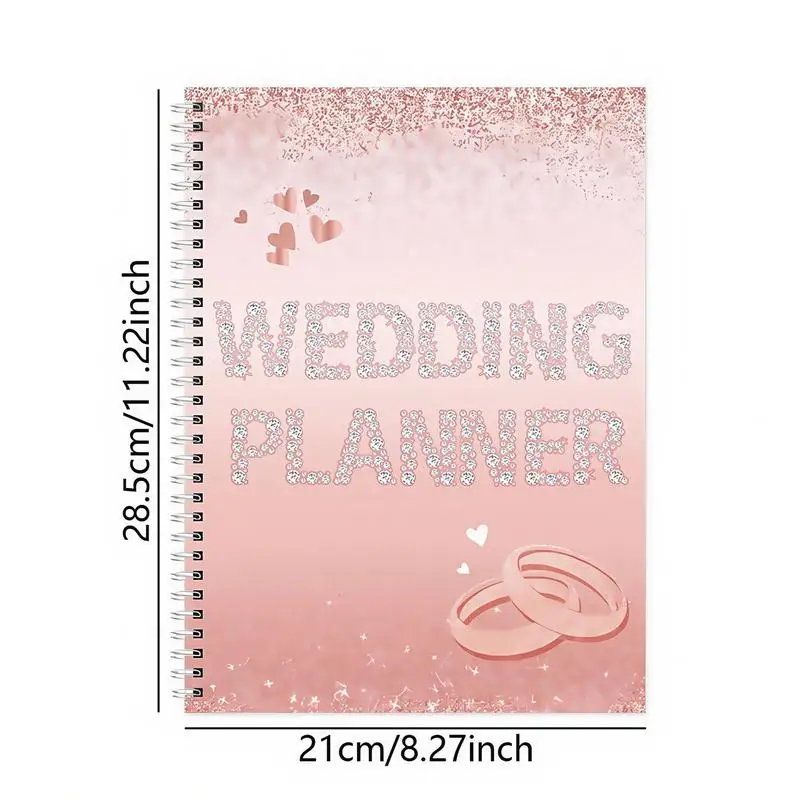 งานแต่งงาน Book Planner หนังสือเจ้าสาวสําหรับการวางแผนงานแต่งงานนับถอยหลัง Notebook Agenda สมุดภาพความงามสําหรับฮันนีมูน Journaling