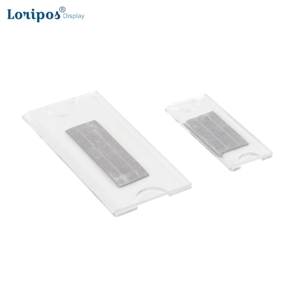 Magnetic Label Holders Acrylic Data Card Holder Paper Inserts Clear Plastic Protectors For Shelf Bin Office