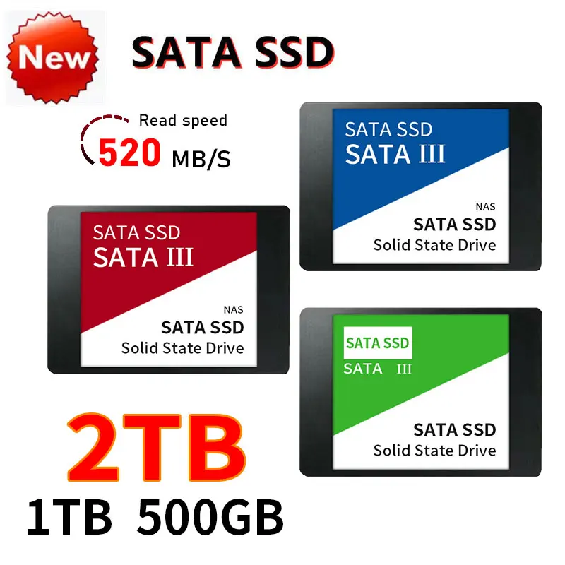 2026 OEM Festplatte 1TB 2TB Hochgeschwindigkeits-SSD, SATA3 2,5 Zoll Interne SSD 4TB TLC 500MB/S für Laptop und Desktop