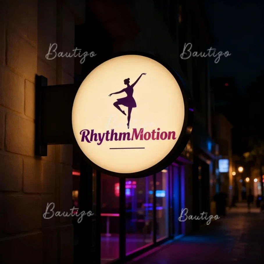 

Световой короб на заказ, персонализированный светодиодный вывеска для магазина, наружный логотип, двусторонний световой короб с подсветкой, вывеска RhythmMotion