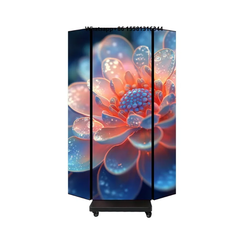 Portable Movable Tri-Fold LED Poster Screen Commercial Digital Display for Business Logo Led Screen Poster Led Screen Poster