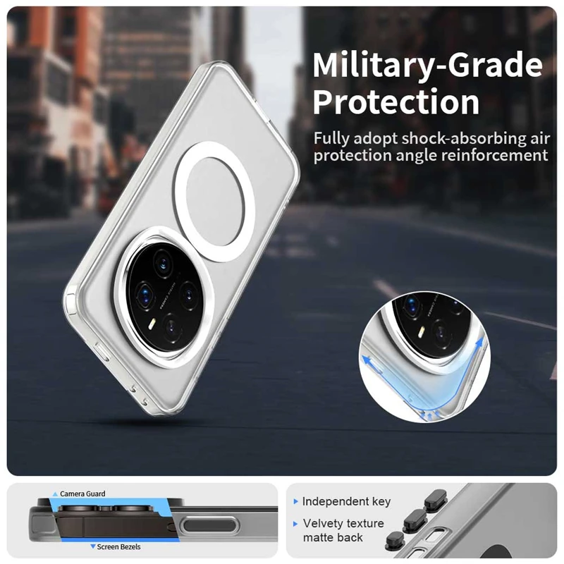 For Honor Magic 7 Pro Case Cover Honor Magic 7 Pro Capa Annular Magnetic Matte Wireless Charging Fundas Huawei Honor Magic 7 Pro