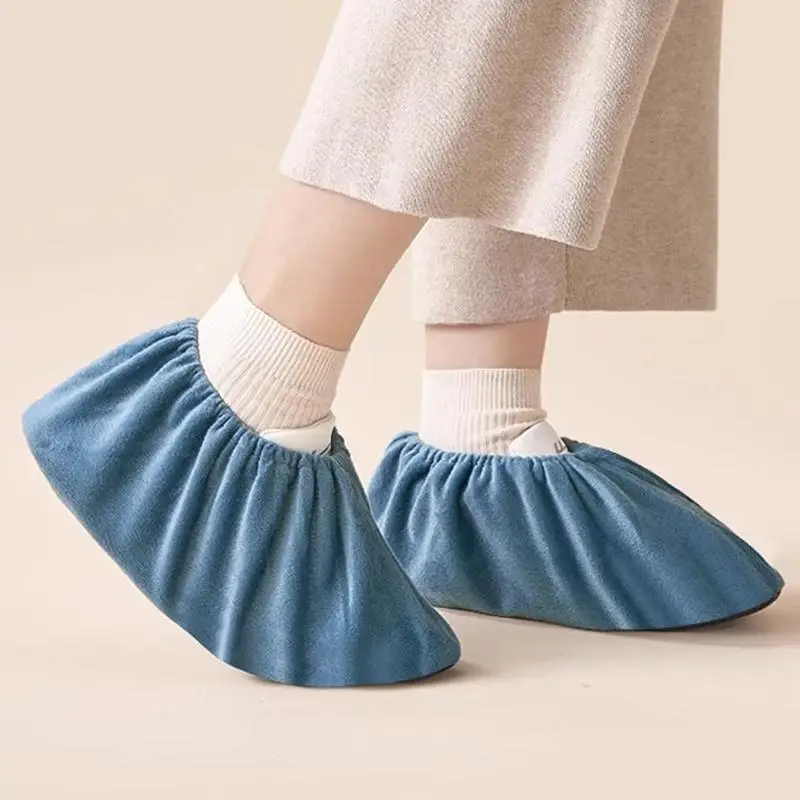 1 Paar atmungsaktive, verdickte Plüsch-Schuhüberzüge, Größe 37–42, Schutzüberzüge für Erwachsene, Fleece-Schuhüberzüge für den Heimgebrauch, wiederverwendbar. – Detail 9