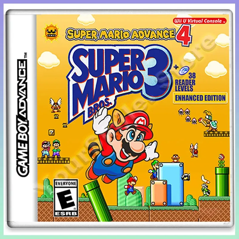 

New GBA Game Cartridge Video Game Console Card Mario Series Super Mario Advance 4 English Version with Box Collection Gifts Toys