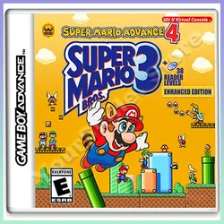 New GBA Game Cartridge Video Game Console Card Mario Series Super Mario Advance 4 English Version with Box Collection Gifts Toys