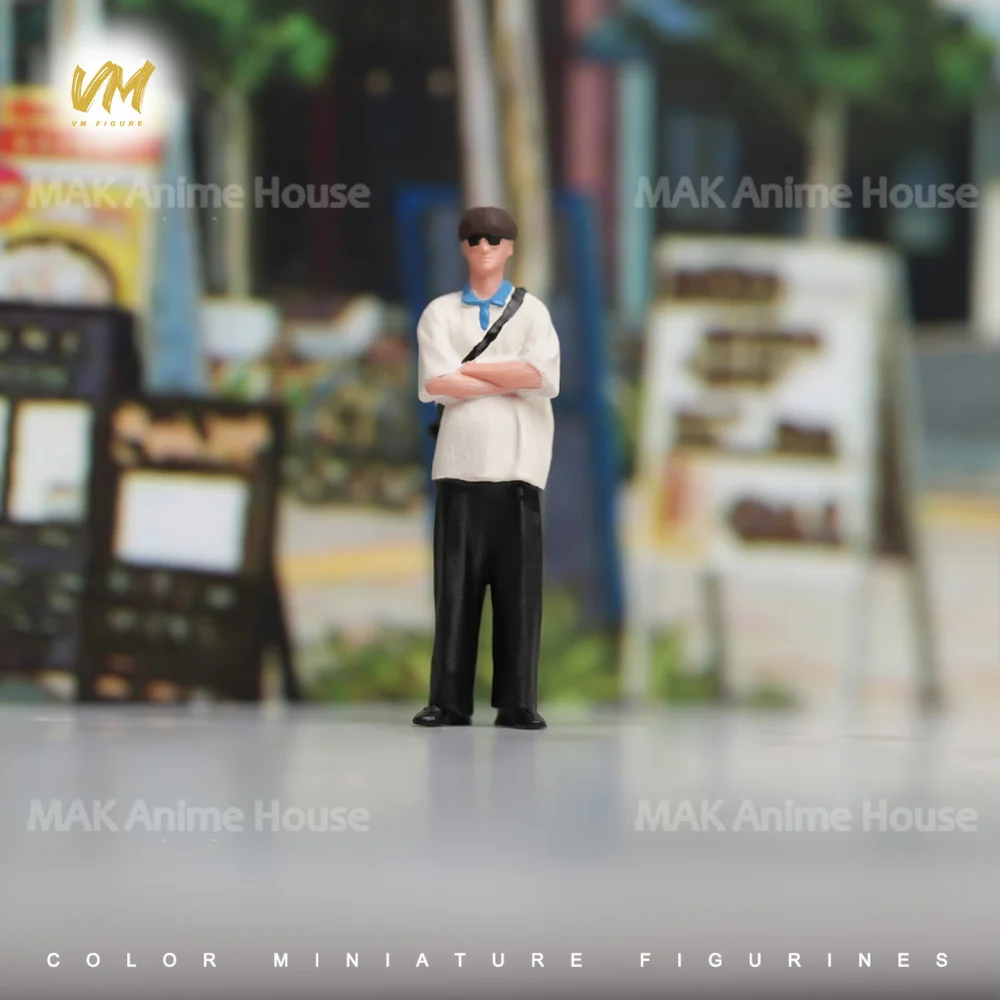 شخصيات مصغرة 1/87 1/64 1/43 1/24 1/18 أزياء الأزواج المشي كلابهم الرجال JK الفتيات مصور نموذج الدعامة ديكور إبداعي #5