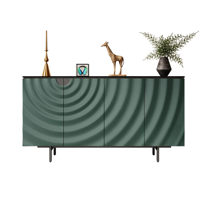 

Italian light luxury door cabinet simple modern living room shoe cabinet dark green solid wood