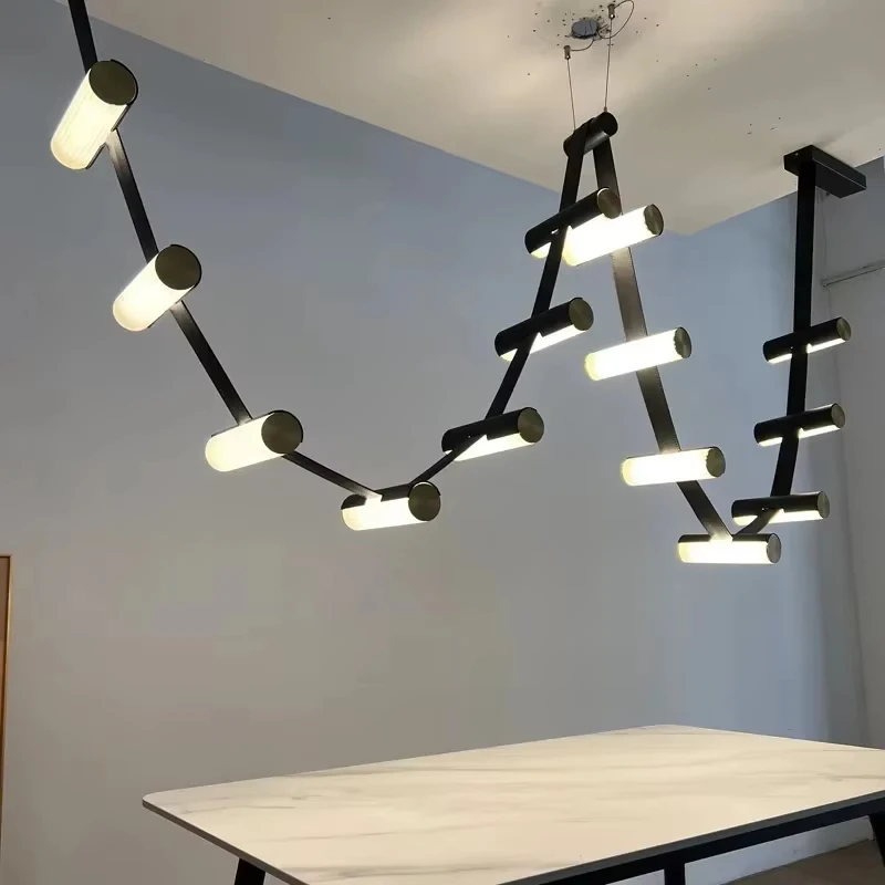 

Modern Home Decor Leather Chandelier for Teahouse Living Room Center Table Restaurant Interior Lighting Designer Hanging Fixture