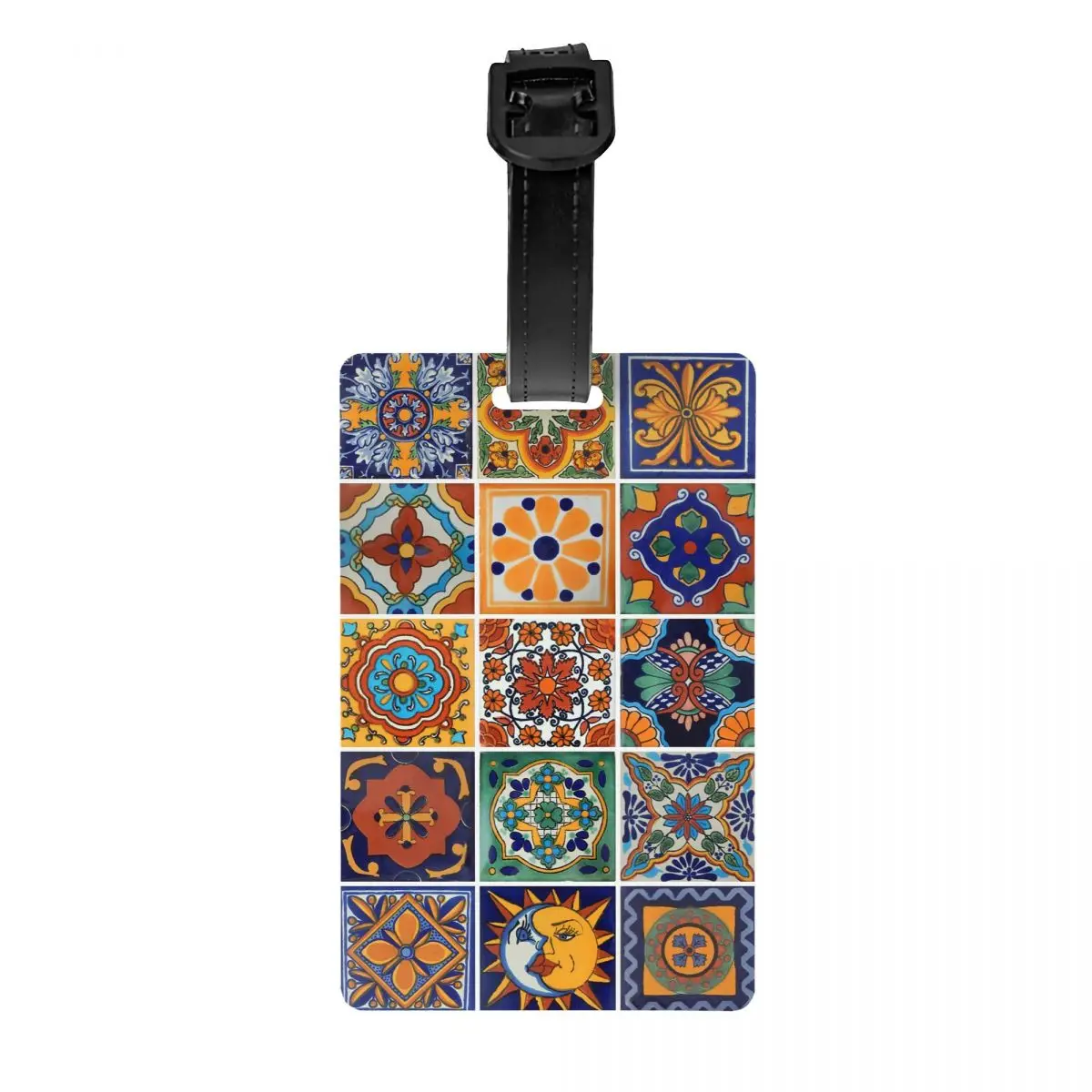 Mexican Talavera Tiles Luggage Tag Custom Baggage Tags Privacy Cover Name ID Card