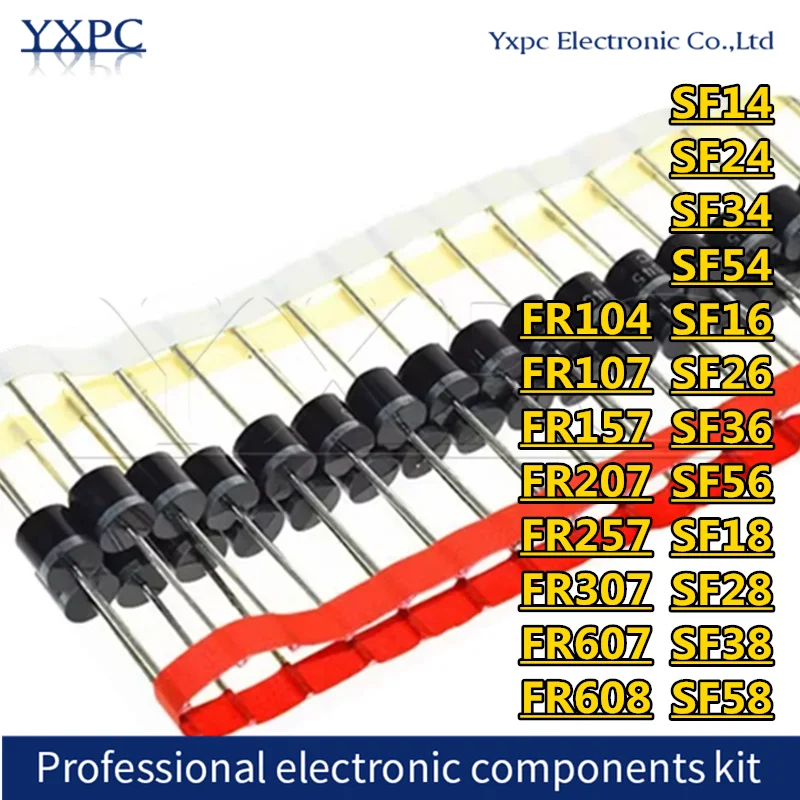 SF14 SF24 SF34 SF54 SF16 SF26 SF36 SF56 SF18 SF28 SF38 SF58 FR104 FR107 FR157 FR207 FR257 FR307 FR607 FR608 fast recovery diode