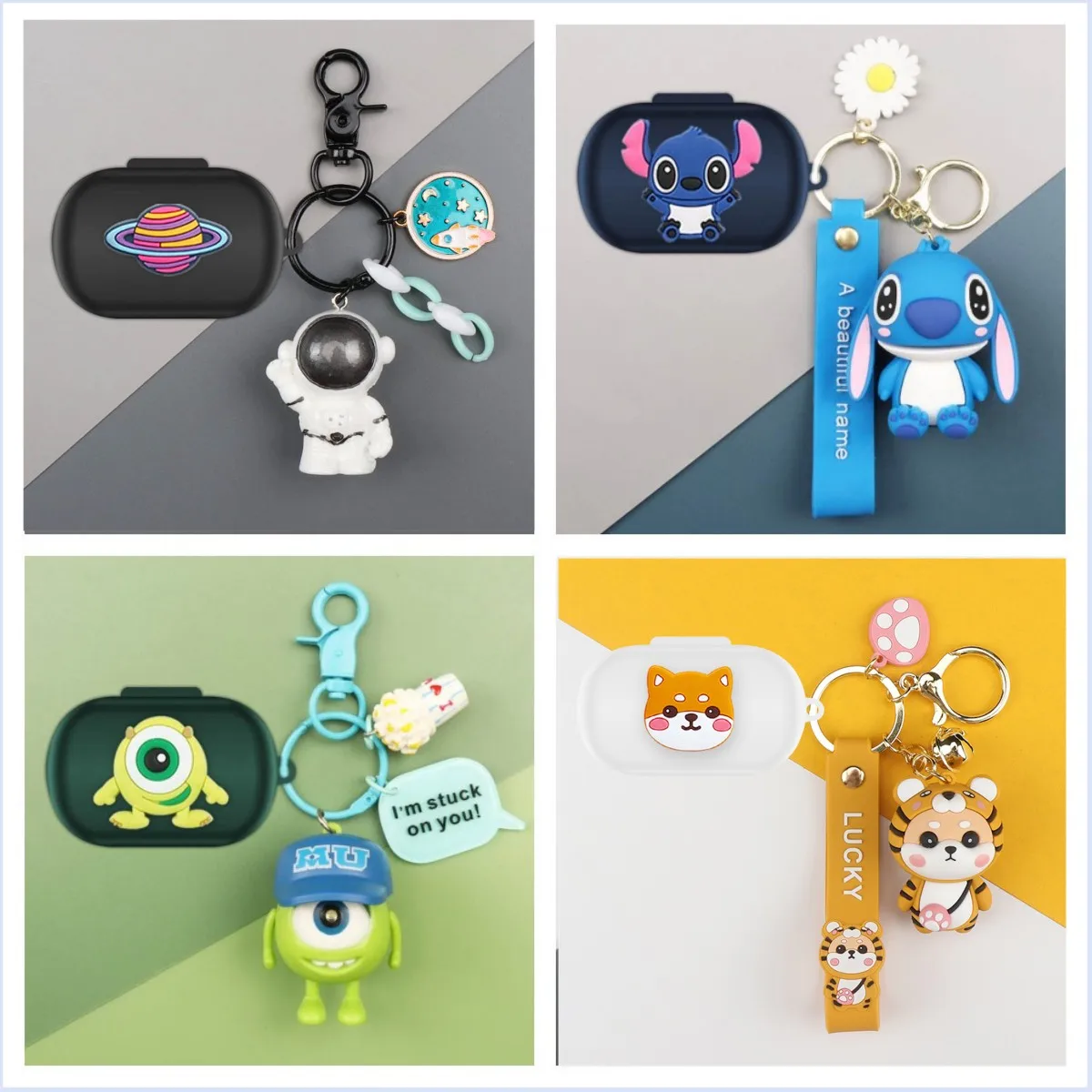 HOT Cute Cartoon Anime Soft Silicone Earphone Case for Anker Soundcore Space A40 Protective Cover with Cool Keychain