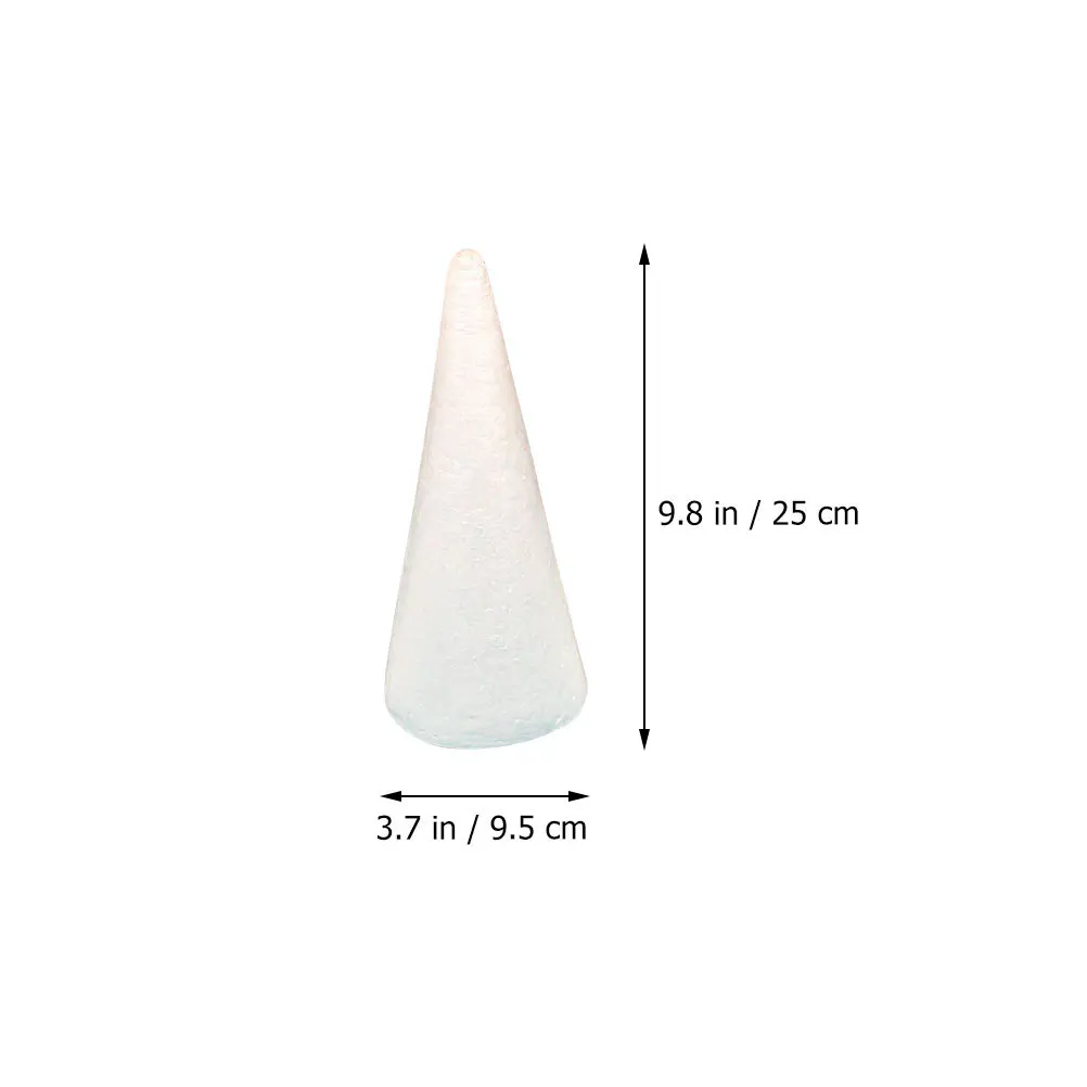 4 pçs cones brancos para artesanato diy crianças cone de poliestireno artesanato suave seguro poliestireno arte suprimentos decoração cones