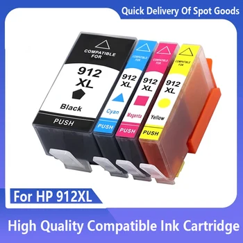 4 יחידות מחסנית דיו 912xl 912 תואמת למדפסת hp OfficeJet 8010 8012 8013 8014 8015 8017 8018 מחסנית דיו hp912XL