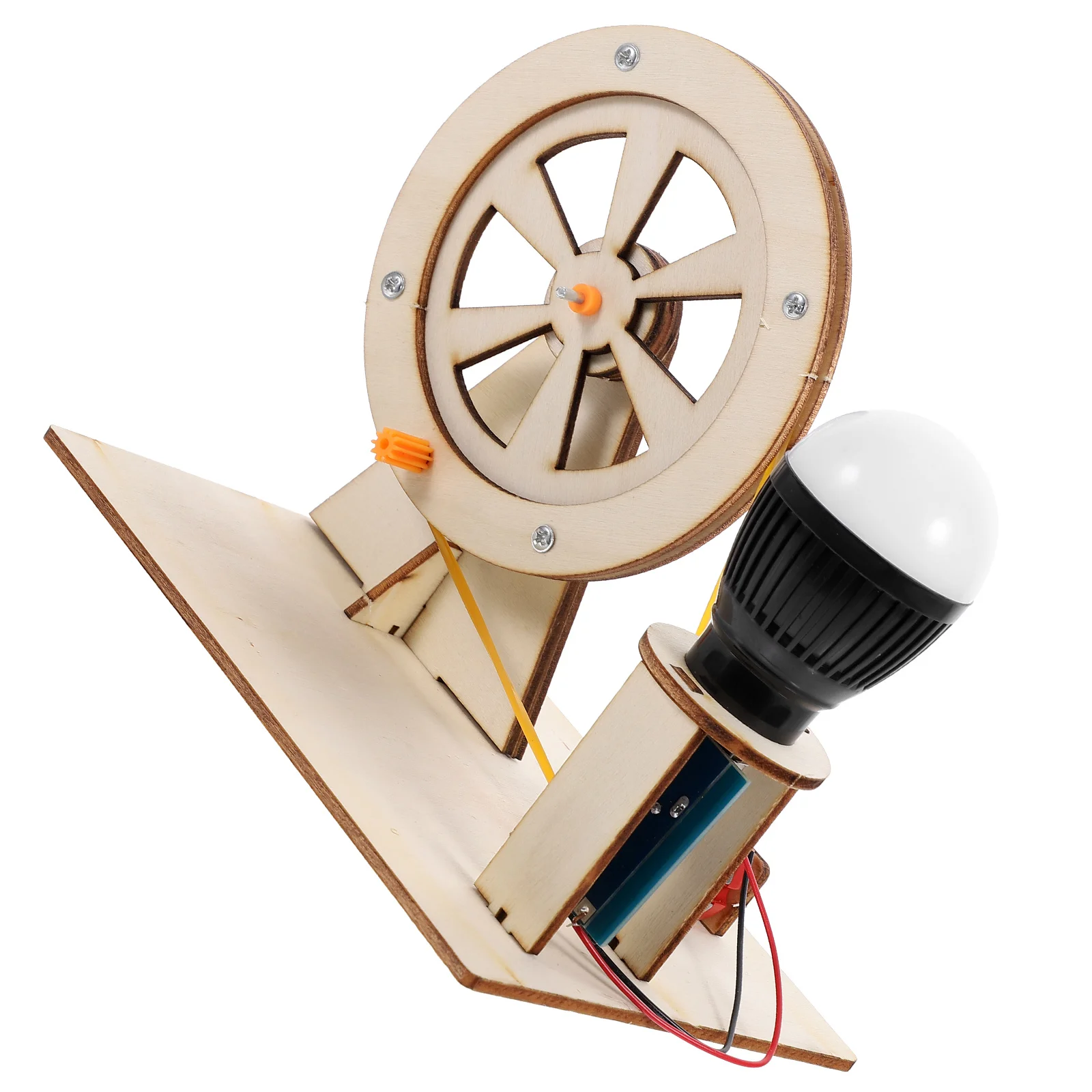 كرنك اليد الخشبي لتقوم بها بنفسك كرنك اليد مجموعة مولدات الكهرباء تجربة علمية التعليمية الجذعية مولد الطاقة اليدوي للأطفال #2