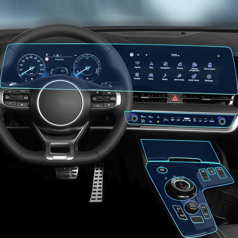 

For Kia Sportage NQ5 2022-2023 Car Interior Center Console Transparent TPU Protective Film Anti-scratch Sticker