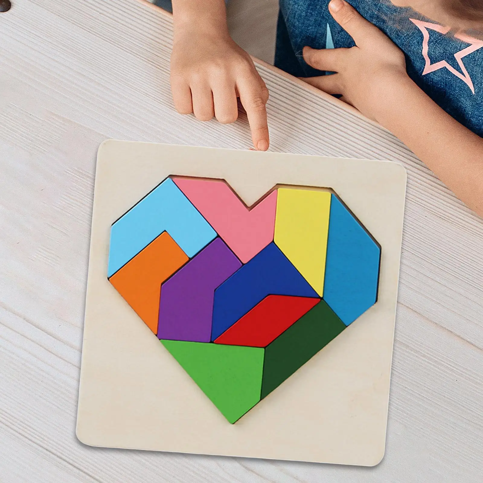 

Wooden Tangram Puzzle Fun Brain Teaser Puzzles for Boys Girls Kids Adults