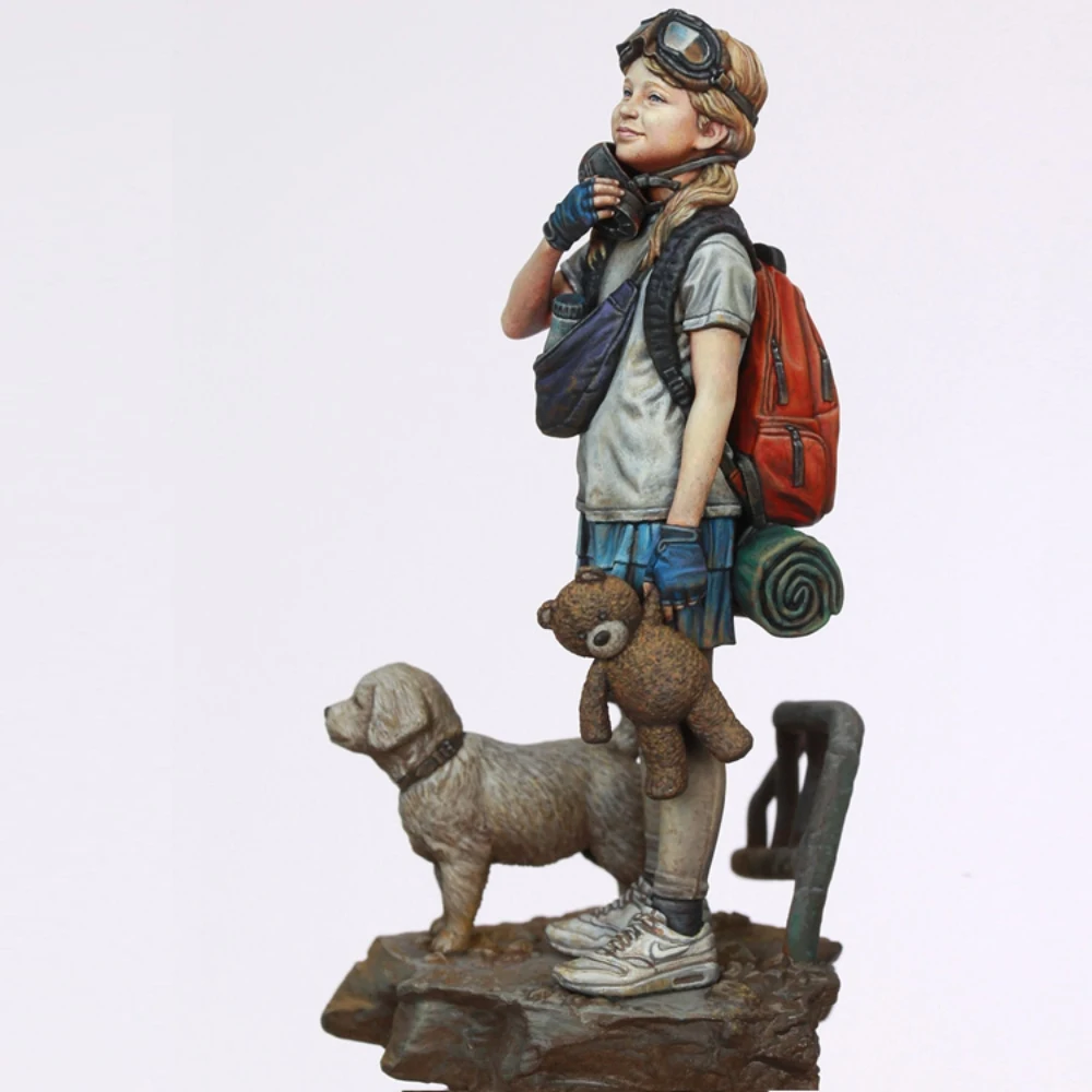 Kit de figurines en résine non peintes, fille de respiration profonde post-épidémique, GK non assemblé et non peint, 1/12C, 724C