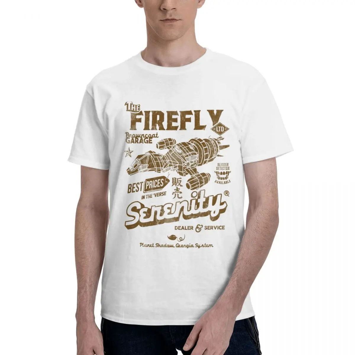 Men Firefly Serenity Fun T Shirt Vintage Cotton Crewneck Tshirt