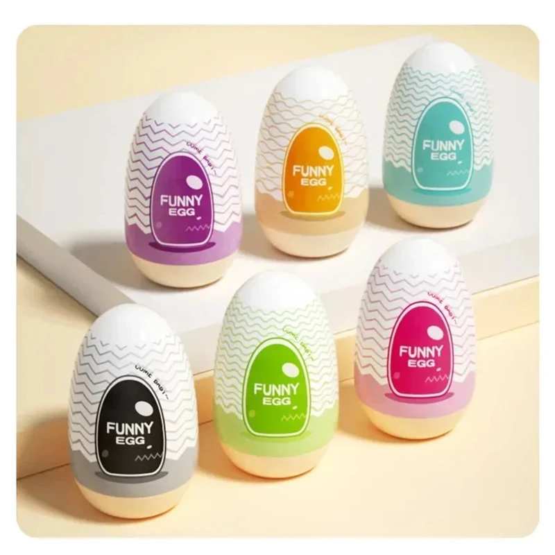 Egg Portable Stimulator Penis Massager Soft Rubber Adult Sex Toys for Men Realistic Vagina Pocket Pussy Mini Cups Masturbator - Image 6